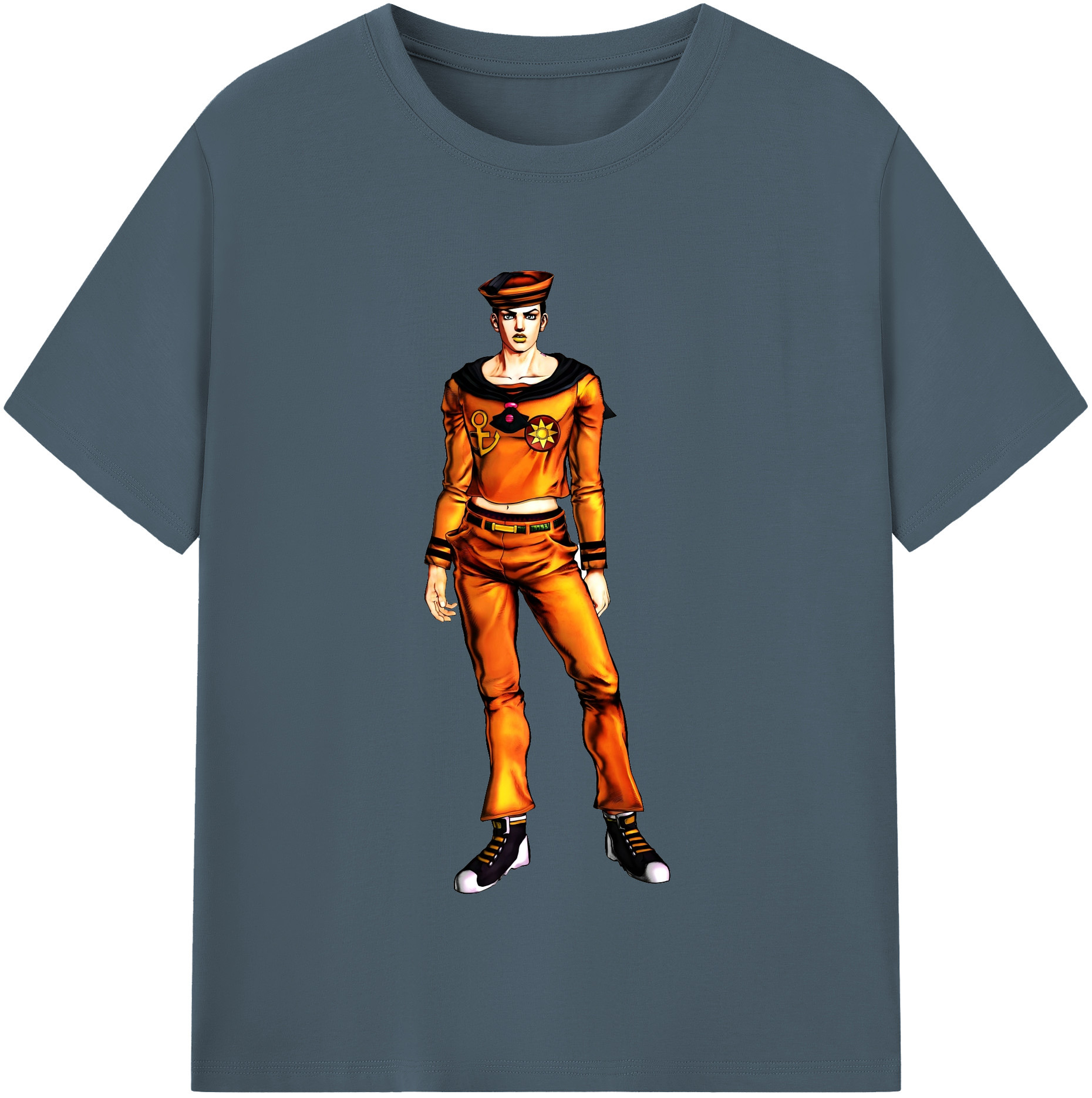 （画像用） ジョジョの奇妙な冒険 東方定助 JoJo's Bizarre Adventure Higashikata Josuke 綿100％半袖Tシャツ（フロントプリント）